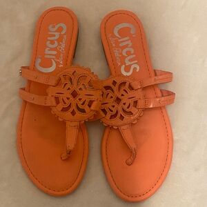 Circus by Sam Edelman Bright Orange Medallion Thong Sandals